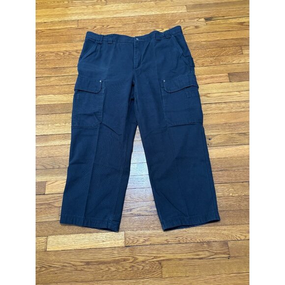 Duluth Trading Co Men's Cargo Pants Size 46x30 Navy Blue Heavy Canvas Workwear - Picture 1 of 4